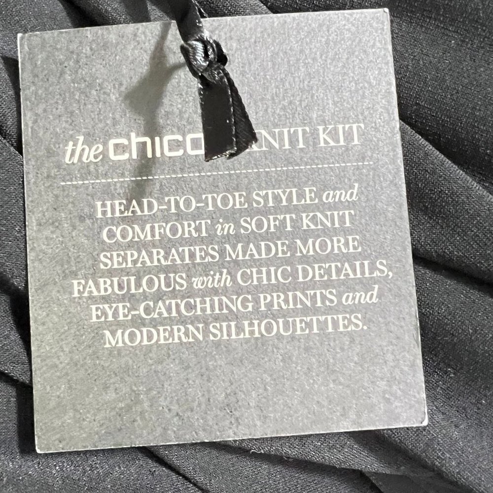 Chico's Dress Black Solid Zip Knit Kit Size 2 L 12 NWT - Picture 6 of 10